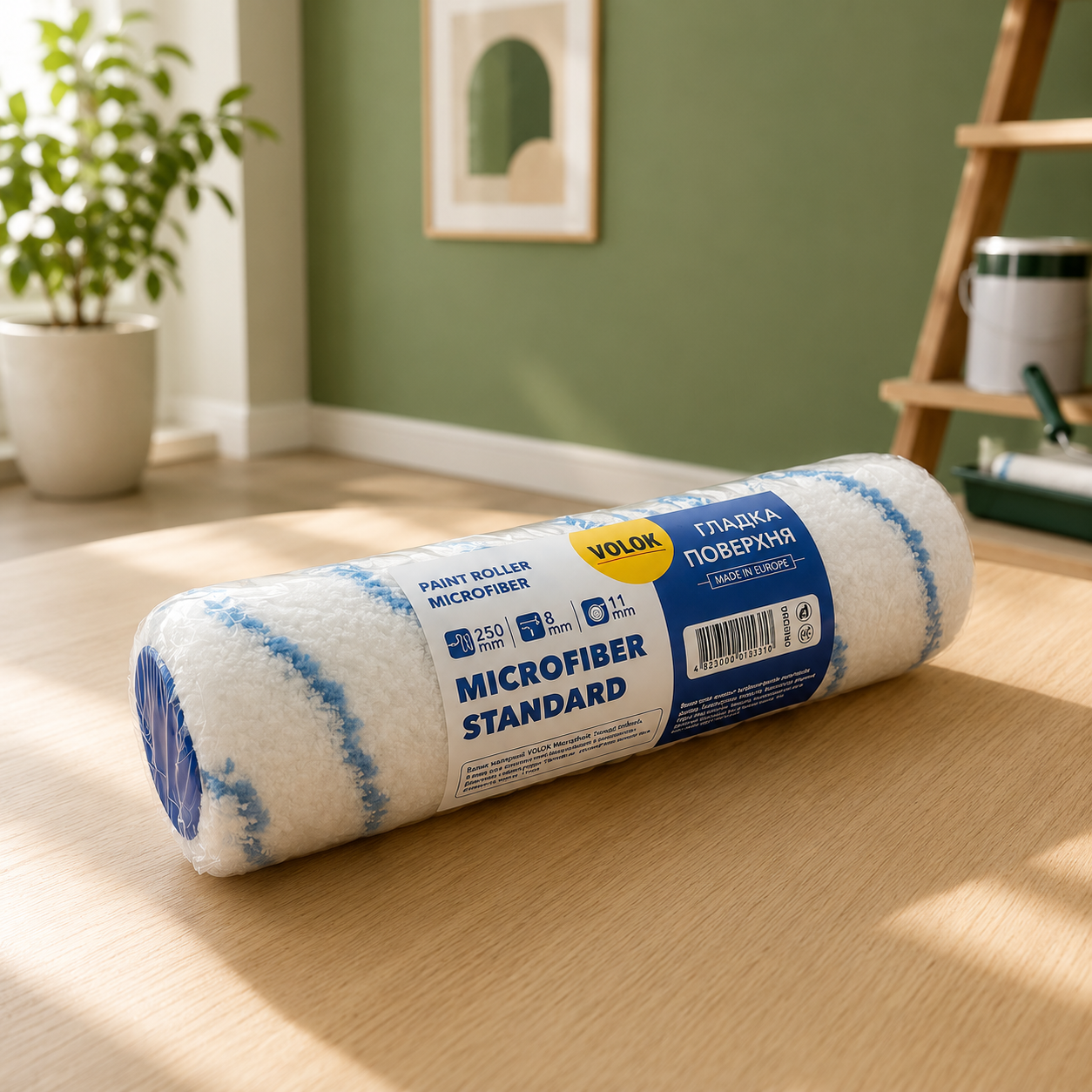 Валик малярний Volok 25см Microfiber, ворс 11мм Валик малярний Volok 25см Microfiber, ворс 11мм