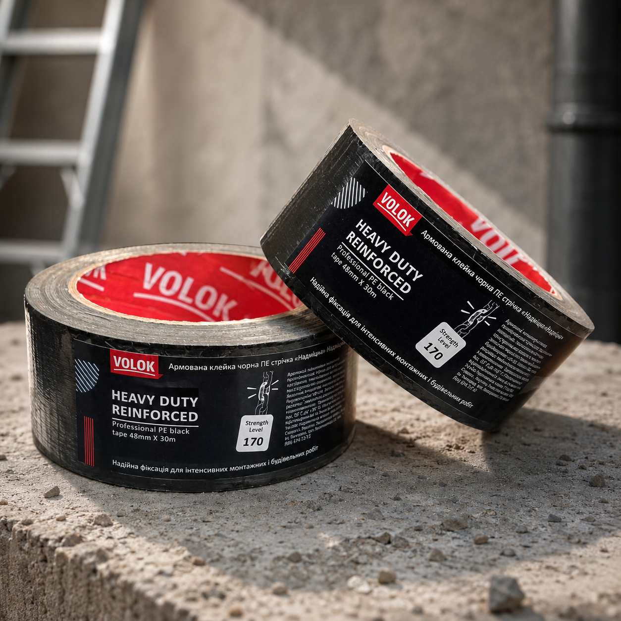 Стрічка армована Volok Heavy Duty 48мм×30м, надміцна будівельна Стрічка армована Volok Heavy Duty 48мм×30м, надміцна будівельна